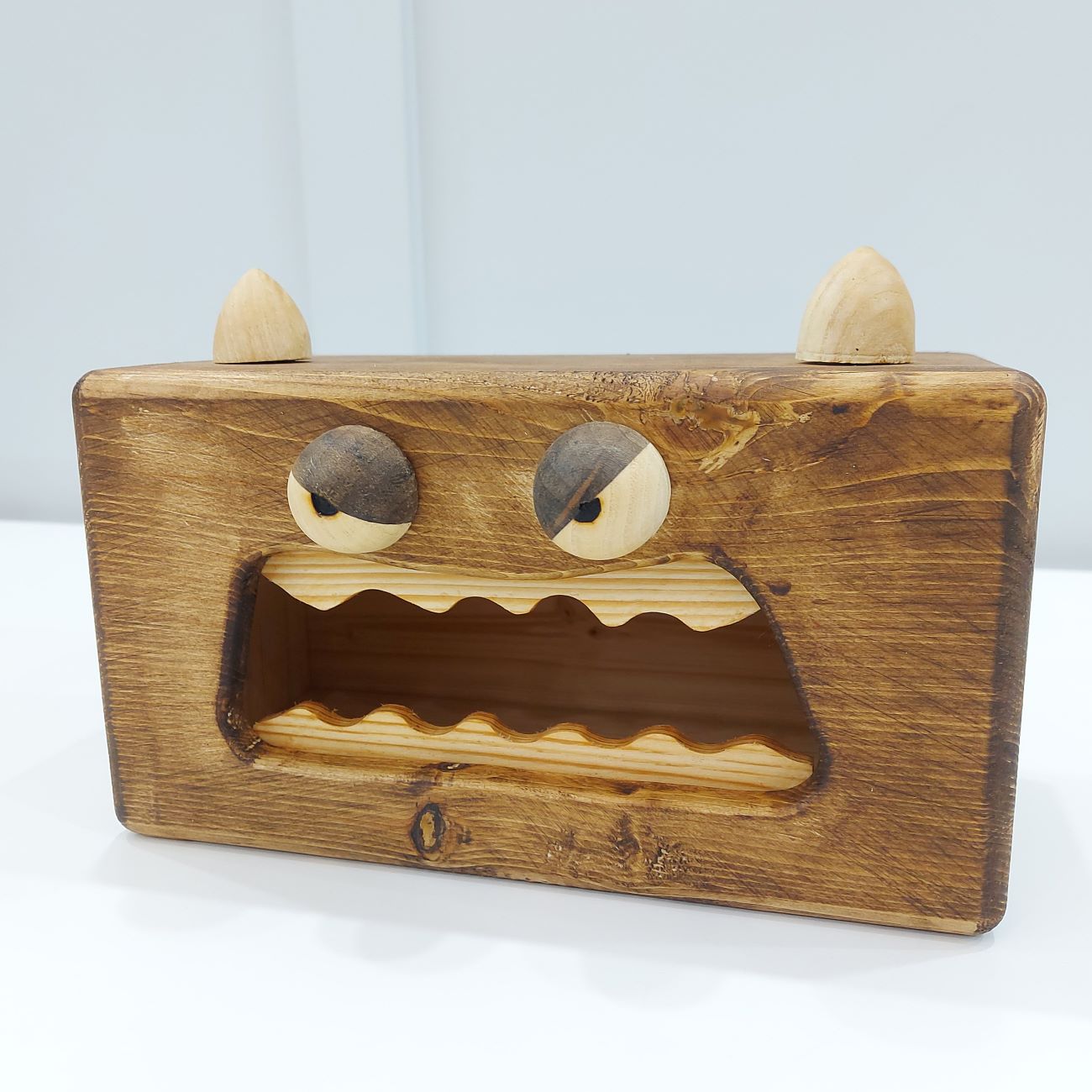 Decorative Fantasy Wooden Tissue Box Cover – Angry Monster Design