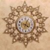 Vintage-Style-Brass-Wall-Clock-with-Floral-Design