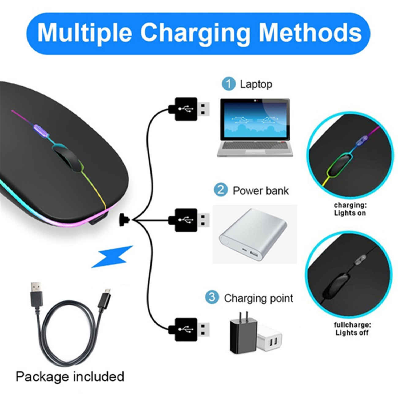 فأرة ألعاب لاسلكية من لوجيتيك – 4 أزرار، إضاءة RGB، نقرات صامتة، دونجل USB، مستشعر بصري