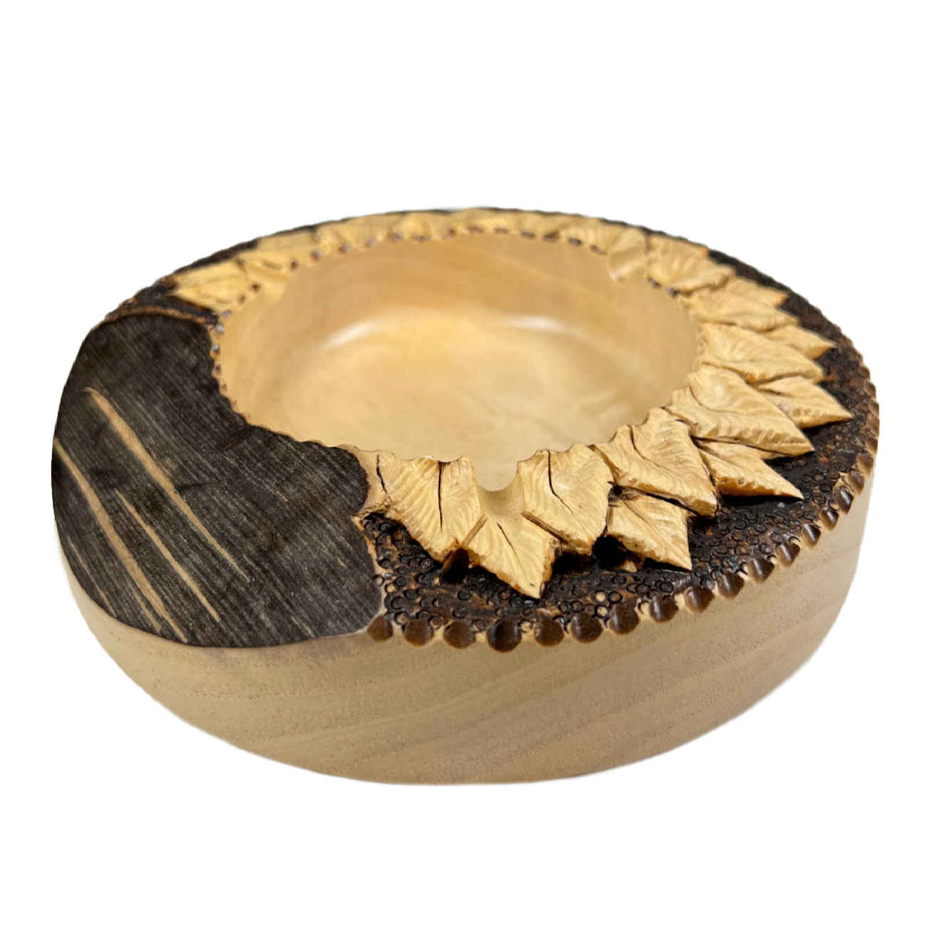 Decorative Ashtray Made of Carved Wood – Elegant, Great for Office & Home