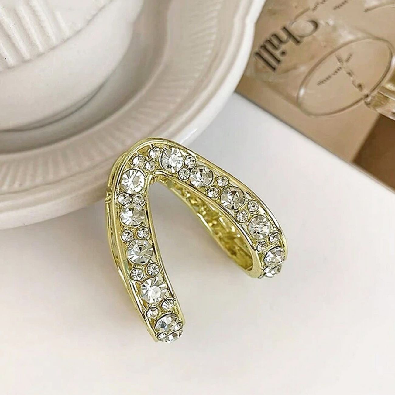 مشبك شعر نسائي – تصميم ذيل حصان مزدوج الخاتم