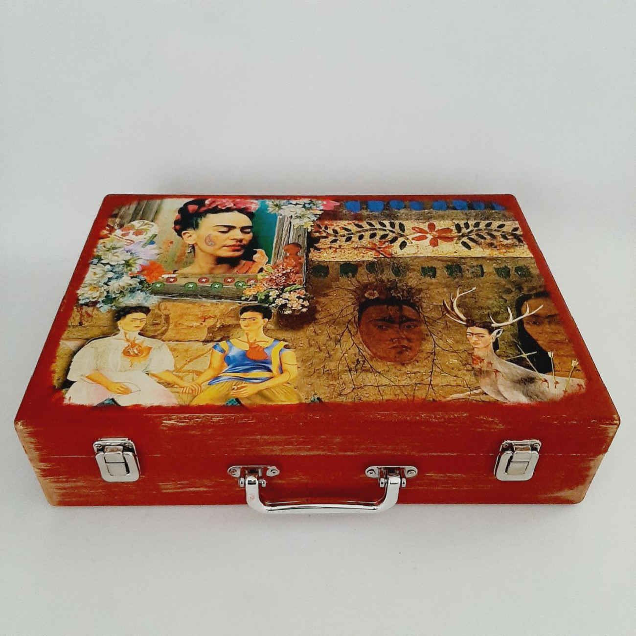 علبة أقلام Frida الخشبية الإبداعية – مثالية لعشاق الفن والطلاب