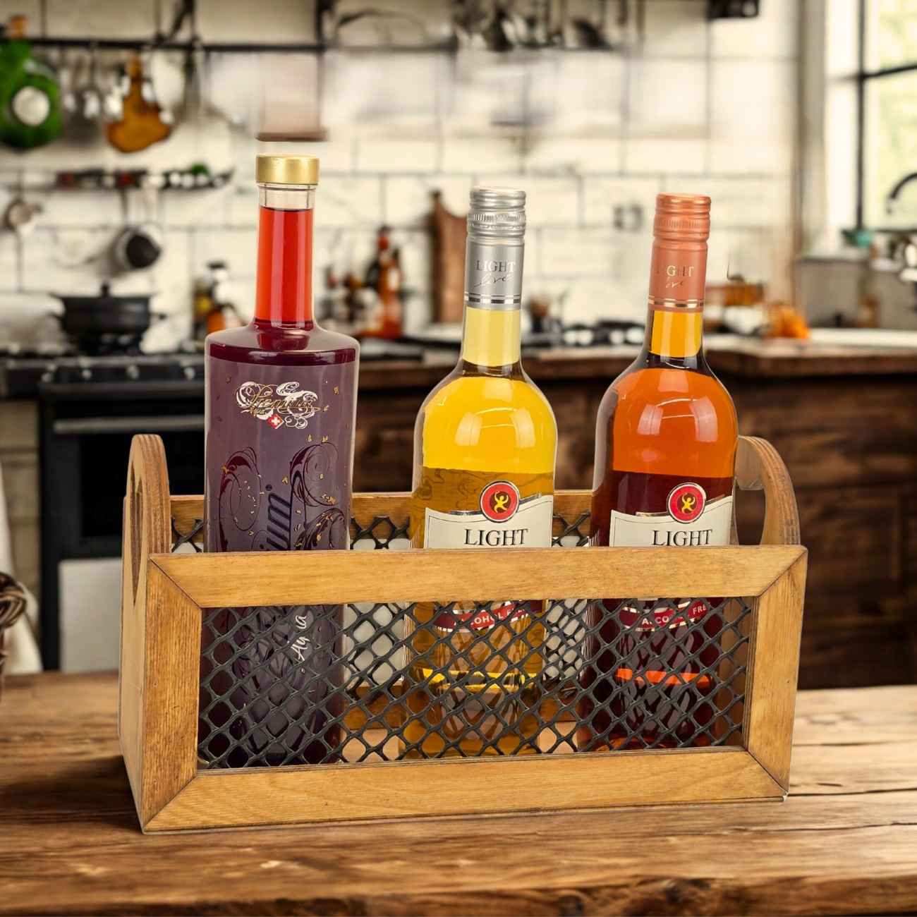 Thumbnail 3: حامل زجاجات زخرفي بتصميم مقبض على شكل قلب – مناسب للماء والعصائر والمشروبات