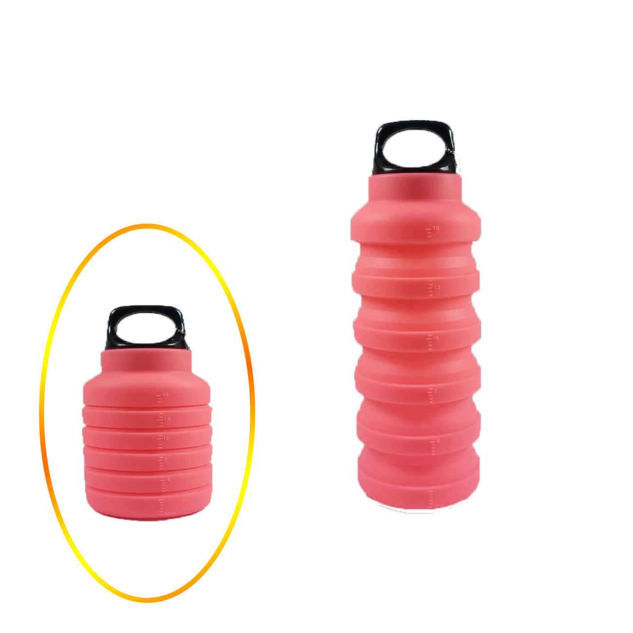 Thumbnail 6: زجاجة مياه سيليكون مرنة – سهلة الحمل، مثالية للمشي والجري وركوب الدراجات