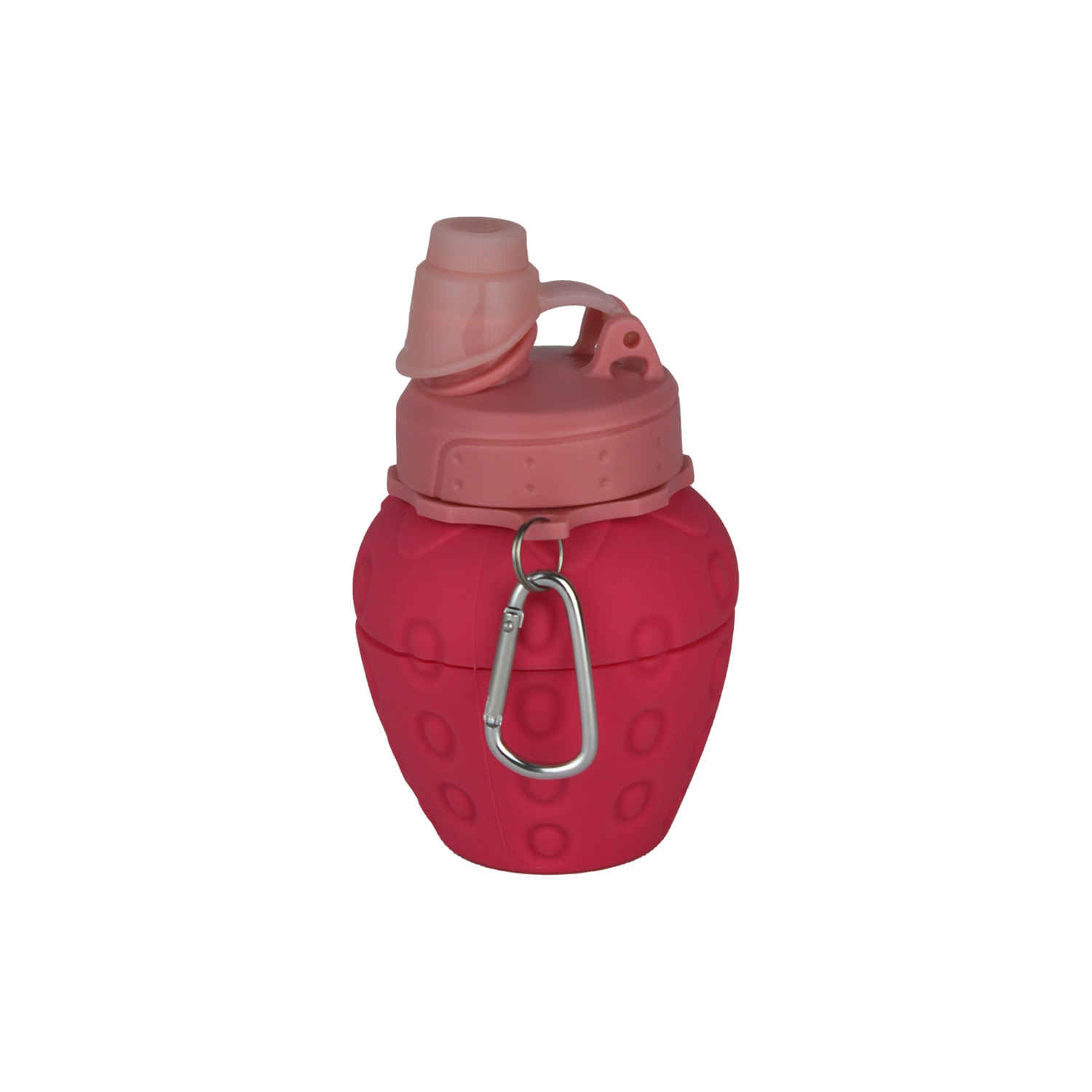 Thumbnail 2: زجاجة مياه سيليكون – مرنة وآمنة للأطفال، مناسبة للمدرسة والتخييم مع تصميم الفراولة