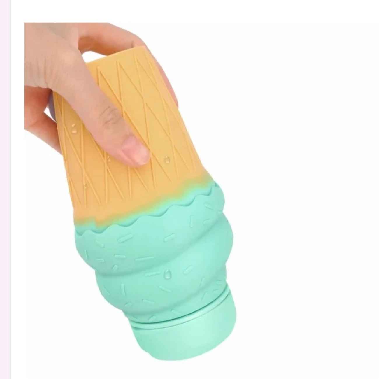 Thumbnail 2: زجاجة مياه سيليكون – تصميم آيس كريم ممتع، محمولة وقابلة للطي للأطفال