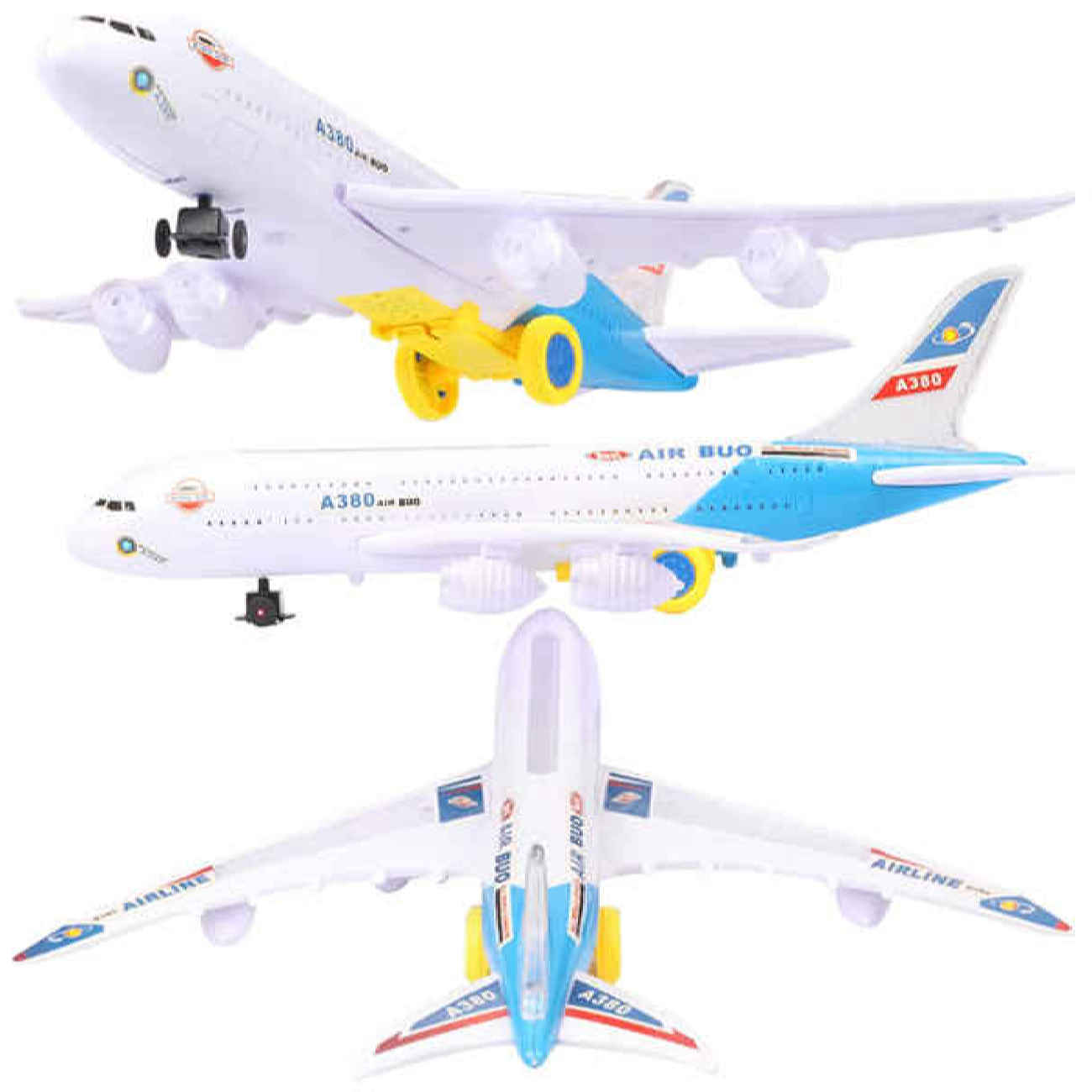 طائرة لعبة Airbus A390 مضيئة – تتحرك للأمام مع تغيير تلقائي للاتجاه وأصوات المحرك