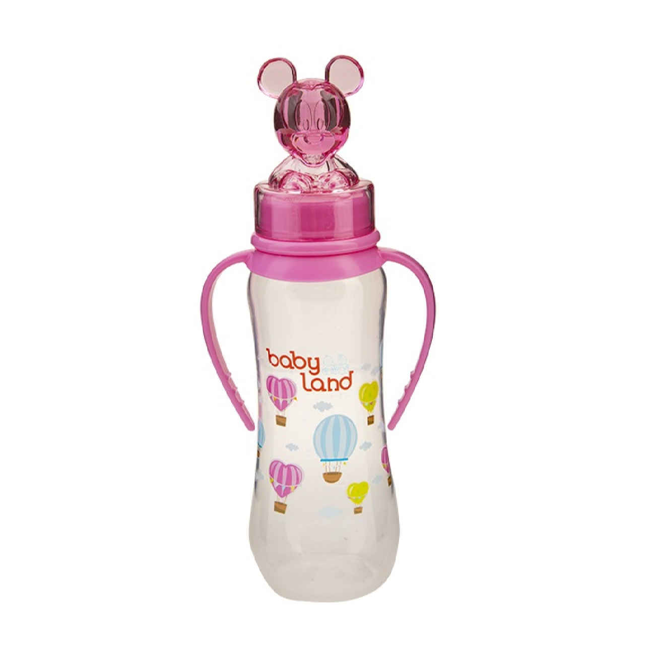 رضاعة أطفال Baby Land – بمقبض مزدوج، خالية من BPA وحلمة سيليكون ناعمة، 240 مل