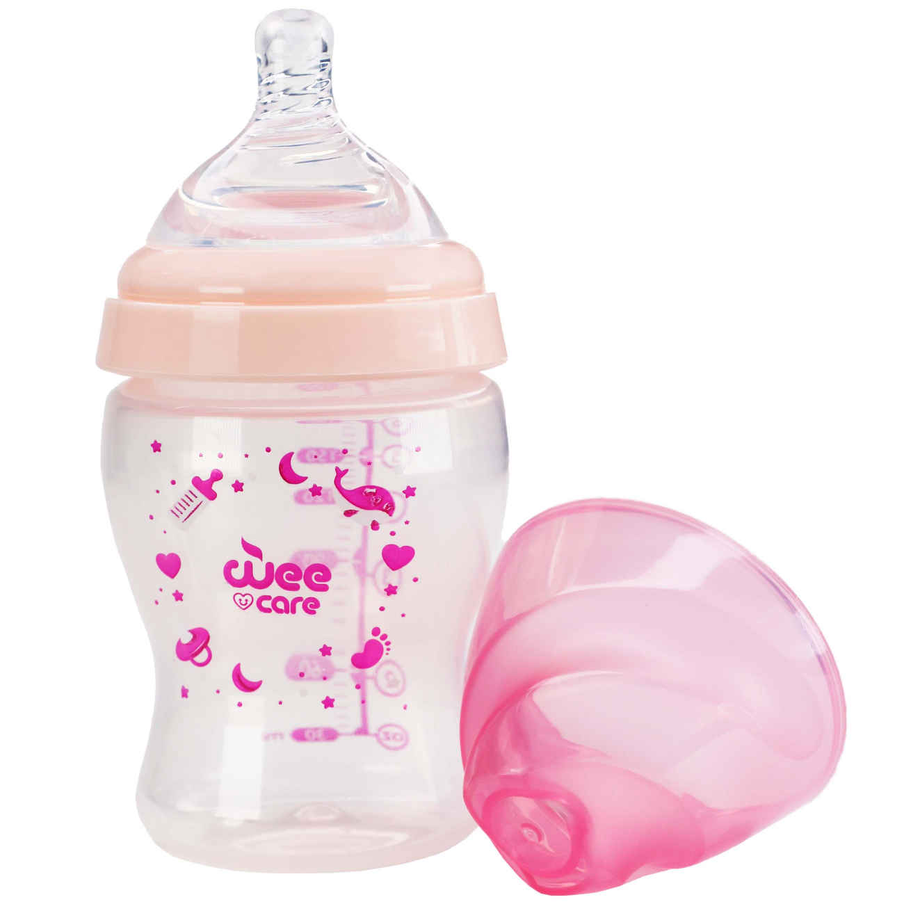 رضاعة أطفال Wee Care Mom Sense – بفوهة عريضة، مضادة للمغص وخالية من BPA، 180 مل