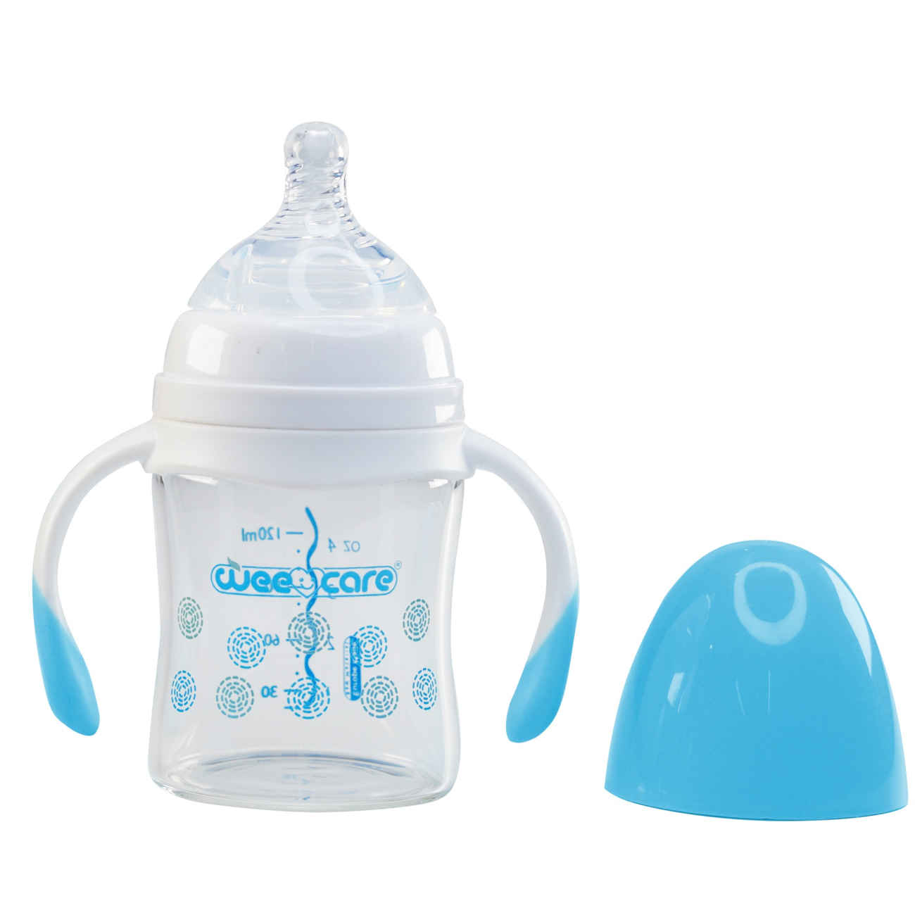 رضاعة أطفال بايركس بفوهة عريضة Wee Care مع مقابض – 120 مل
